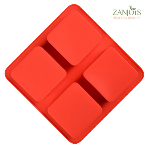 Silicone Mold 4 Cavity Square Food Grade for Soap Resin Baking Chocolate Craft
