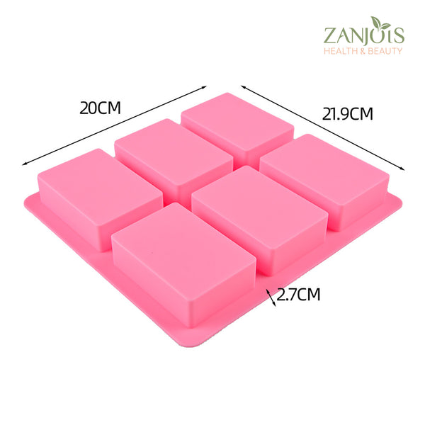 Silicone Mold 6 Cavity Rectangle Decorative Swirl Food Grade for Soap Resin Baking Chocolate Craft Sun Tree Heart Butterfly
