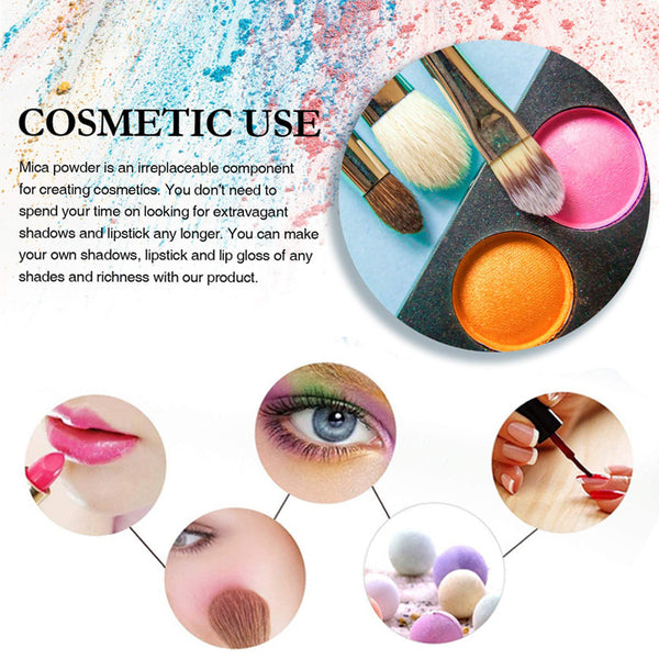 Cosmetic Grade Mica Powder Pigment For Soaps Candles Resin Eyeshadow Lipstick Nail Polish/Gel and more