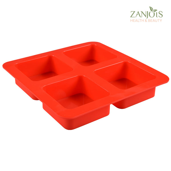 Silicone Mold 4 Cavity Square Food Grade for Soap Resin Baking Chocolate Craft