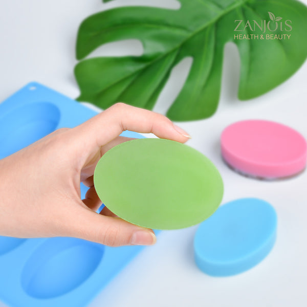 Silicone Mold 6 Cavity Oval Oblong Food Grade for Soap Resin Baking Chocolate Craft