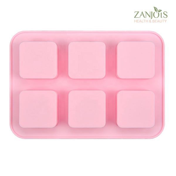 Silicone Mold 6 Cavity Square Food Grade for Soap Resin Baking Chocolate Craft