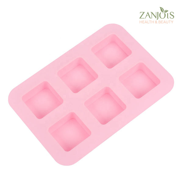 Silicone Mold 6 Cavity Square Food Grade for Soap Resin Baking Chocolate Craft