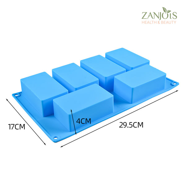 Silicone Mold 6 Cavity Rectangle Food Grade for Soap Resin Baking Chocolate Craft