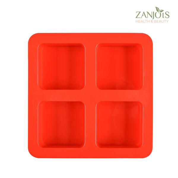 Silicone Mold 4 Cavity Square Food Grade for Soap Resin Baking Chocolate Craft