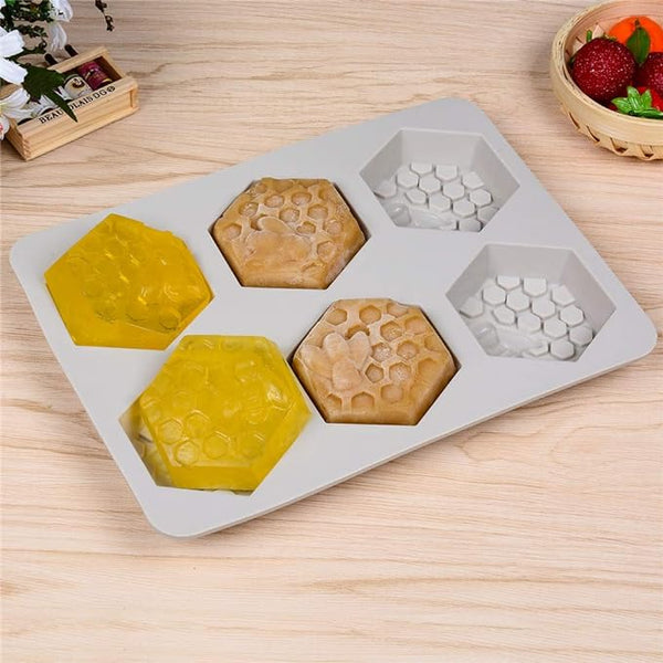Silicon Molder Honeycomb Beehive 6 cavity Mold for Soaps, Resin, Food Grade, Craft, DIY, Bakeware