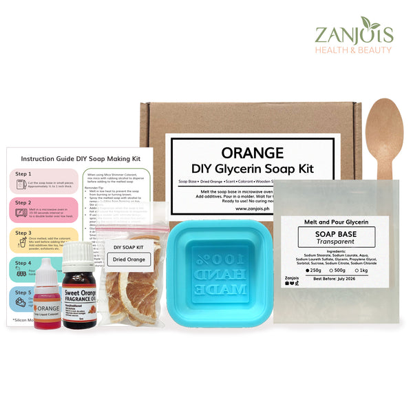 DIY Orange Soap Kit Set (Melt and Pour Soap) Glycerin Soap Base