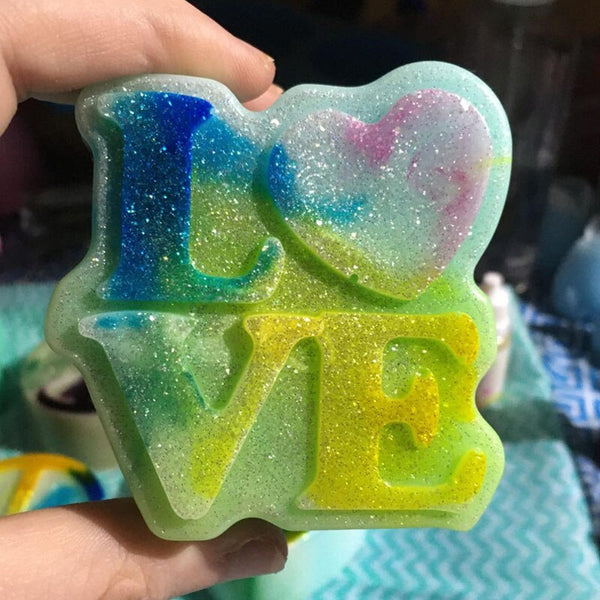 Peace Heart Love 3D Silicone Molder Soap Chocolate Baking Food Grade