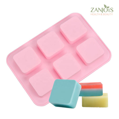 Silicone Mold 6 Cavity Square Food Grade for Soap Resin Baking Chocolate Craft