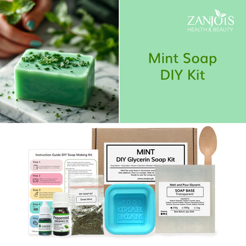 DIY Mint Soap Kit (Melt and Pour Soap) Glycerin Bath Soap