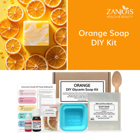DIY Orange Soap Kit Set (Melt and Pour Soap) Glycerin Soap Base