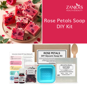 DIY Rose Petals Soap Kit (Melt and Pour Soap) Glycerin Soap Base